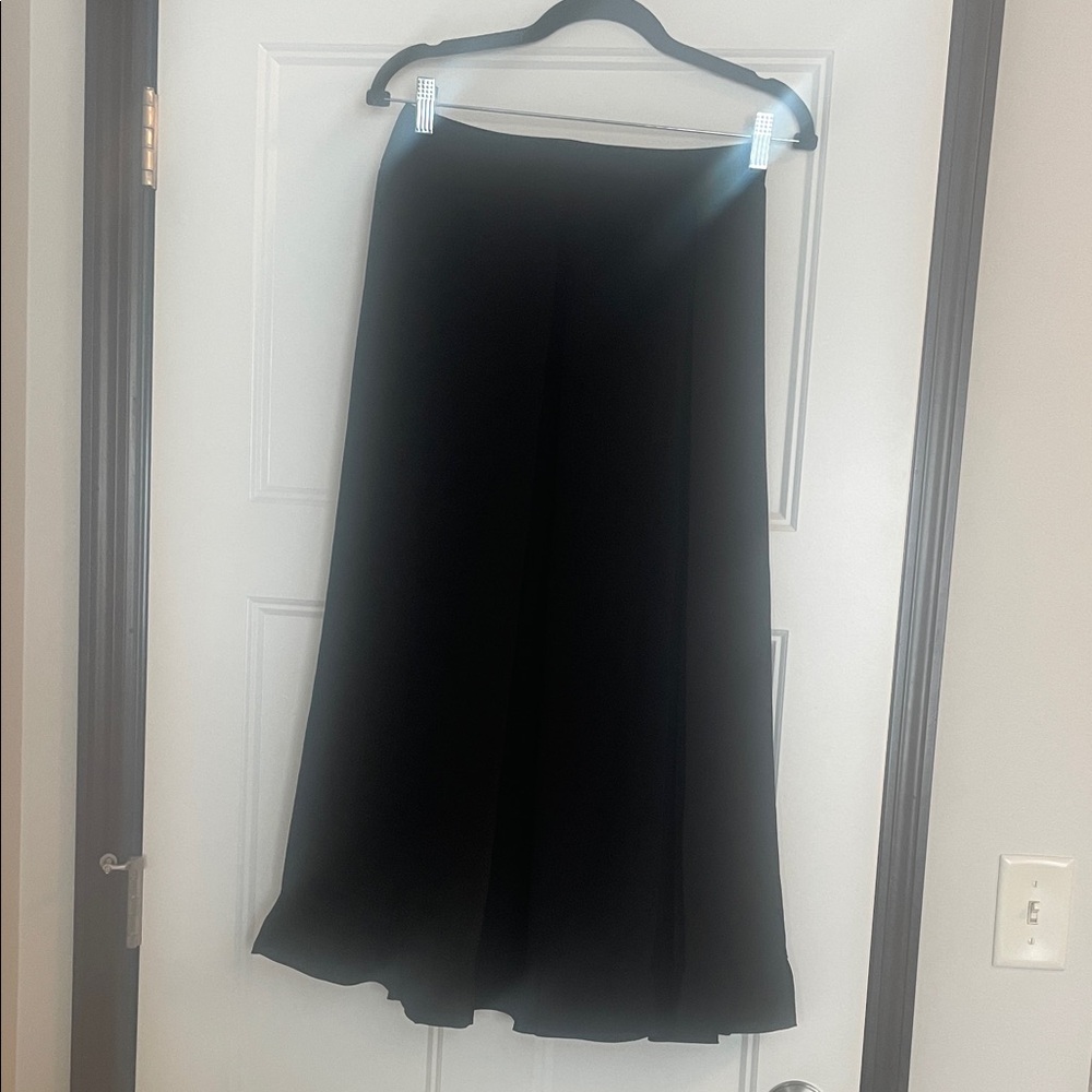 Prada Black A-Line Skirt with symmetrical pleat detail